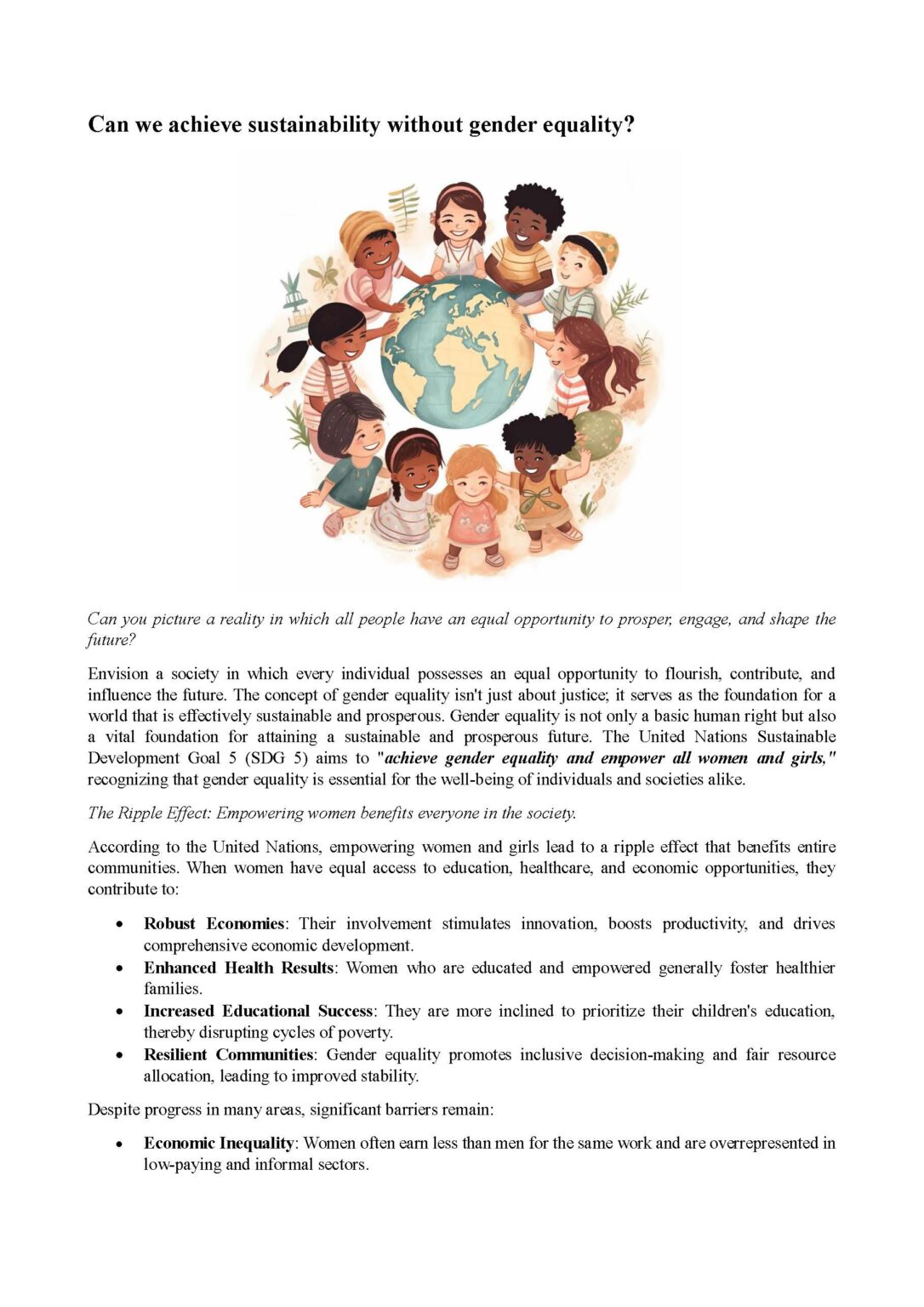 Gender Equality Education for Sustainability – Planet Goals ...